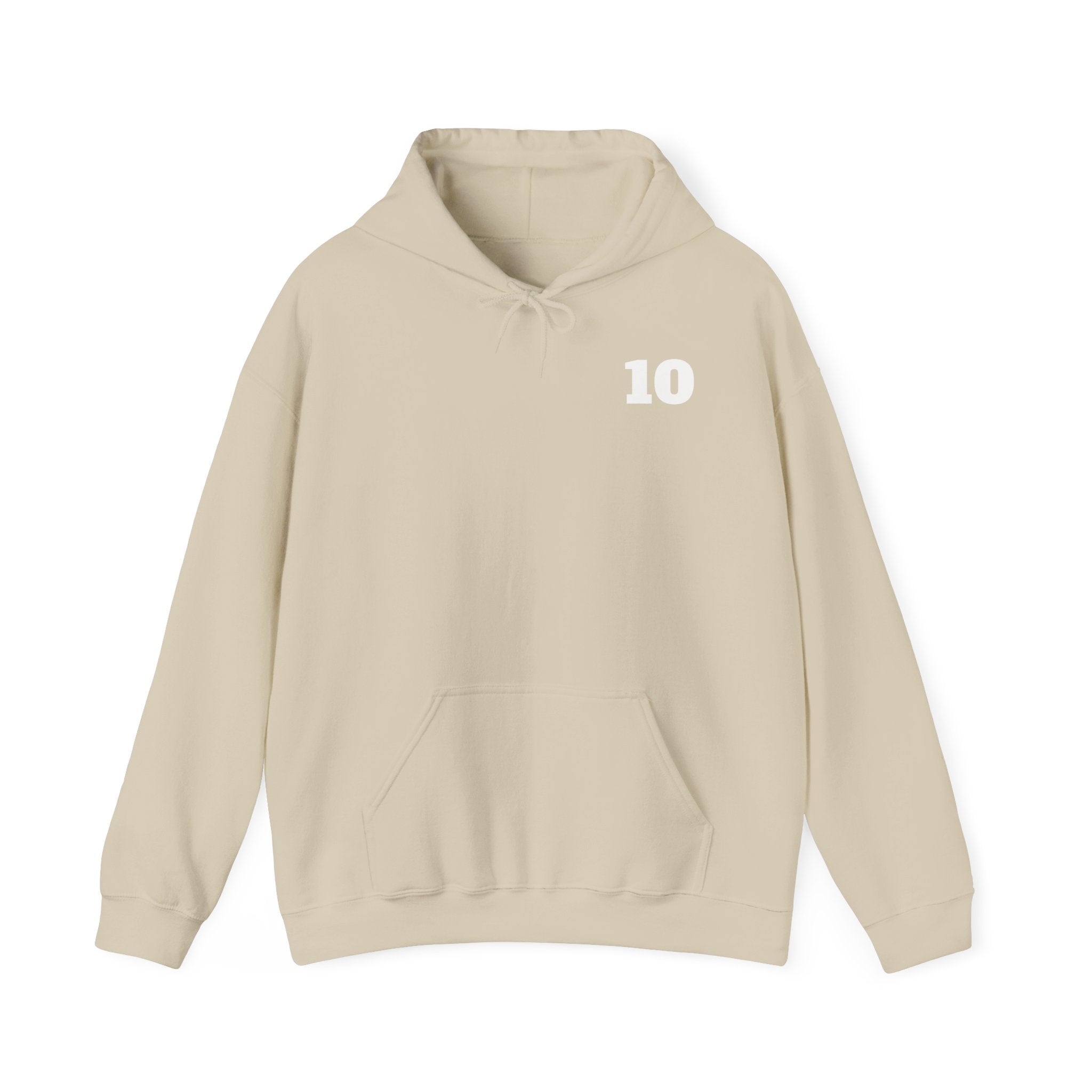 Personalized Number 10 Hoodie — Custom Name Sports Jersey Style Hooded Sweatshirt