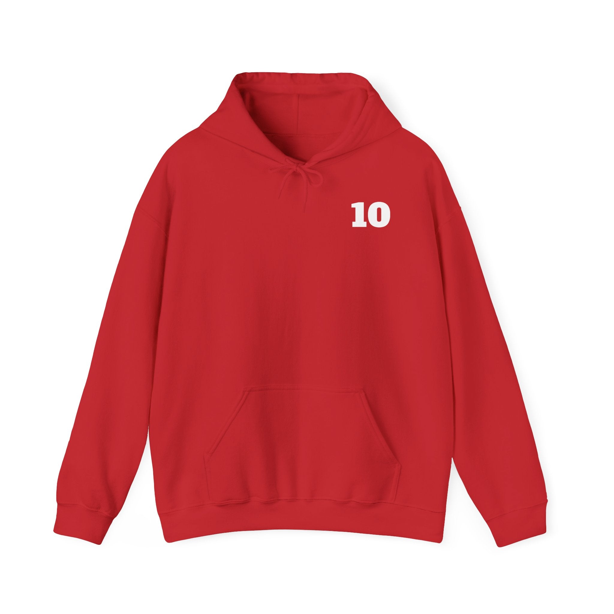 Personalized Number 10 Hoodie — Custom Name Sports Jersey Style Hooded Sweatshirt