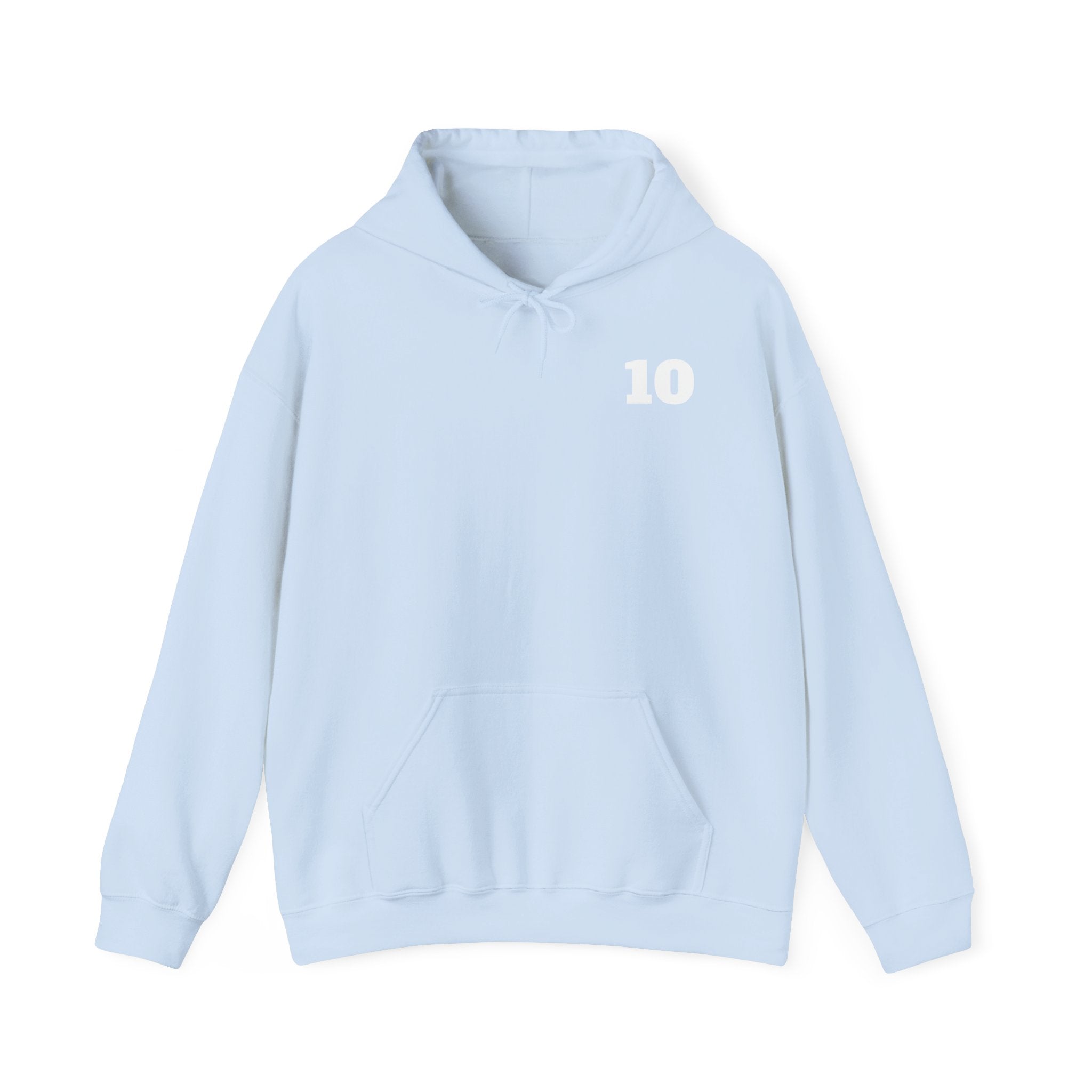Personalized Number 10 Hoodie — Custom Name Sports Jersey Style Hooded Sweatshirt