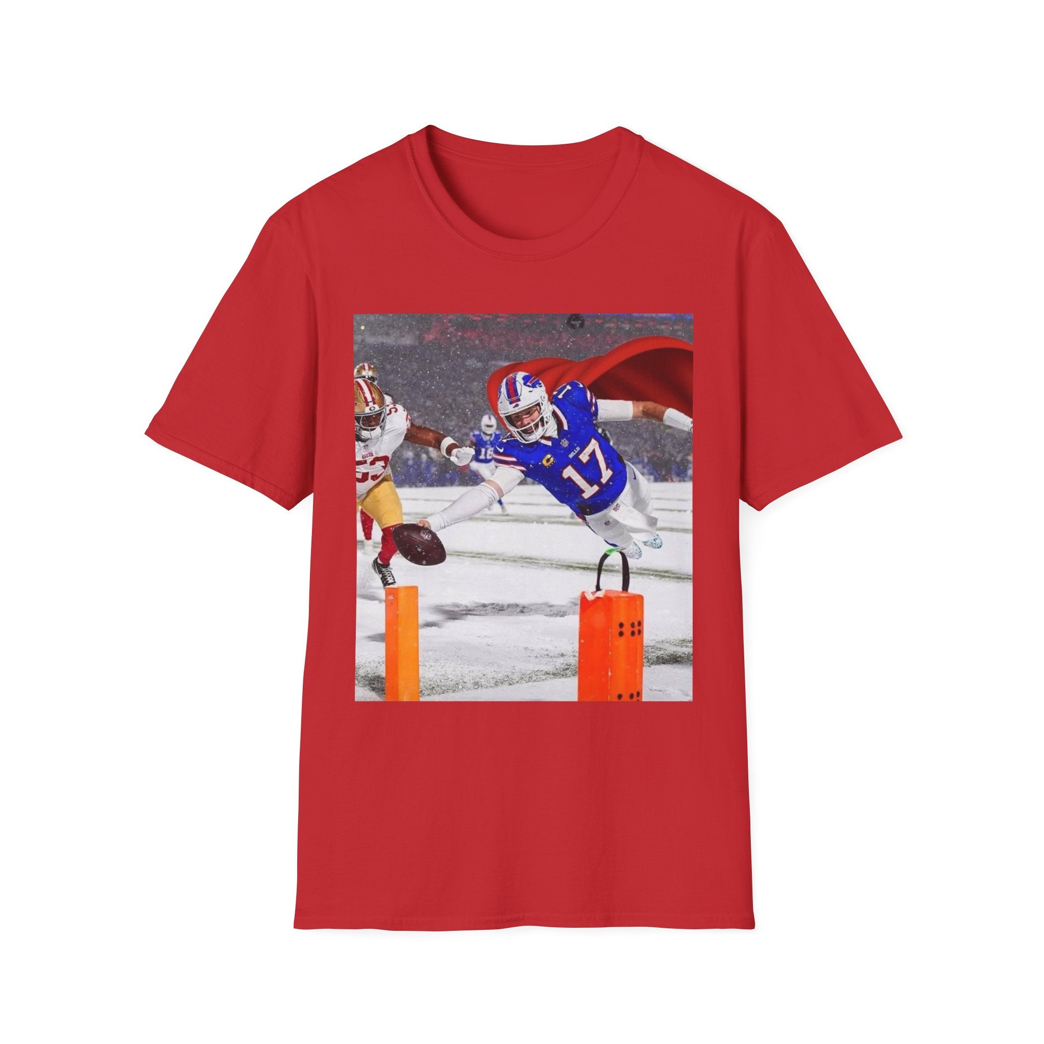 Football Superhero T-Shirt — Buffalo #17 Dive Play Graphic Tee