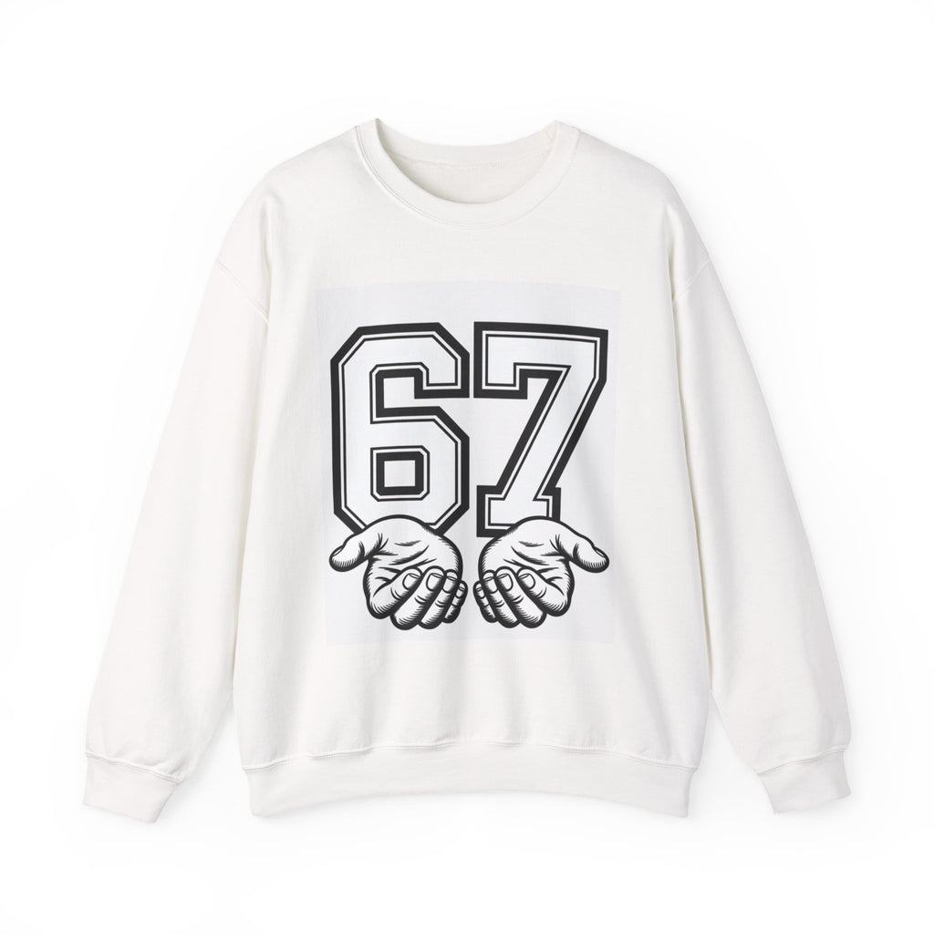 Crewneck Sweatshirt — 67 with Open Hands Graphic