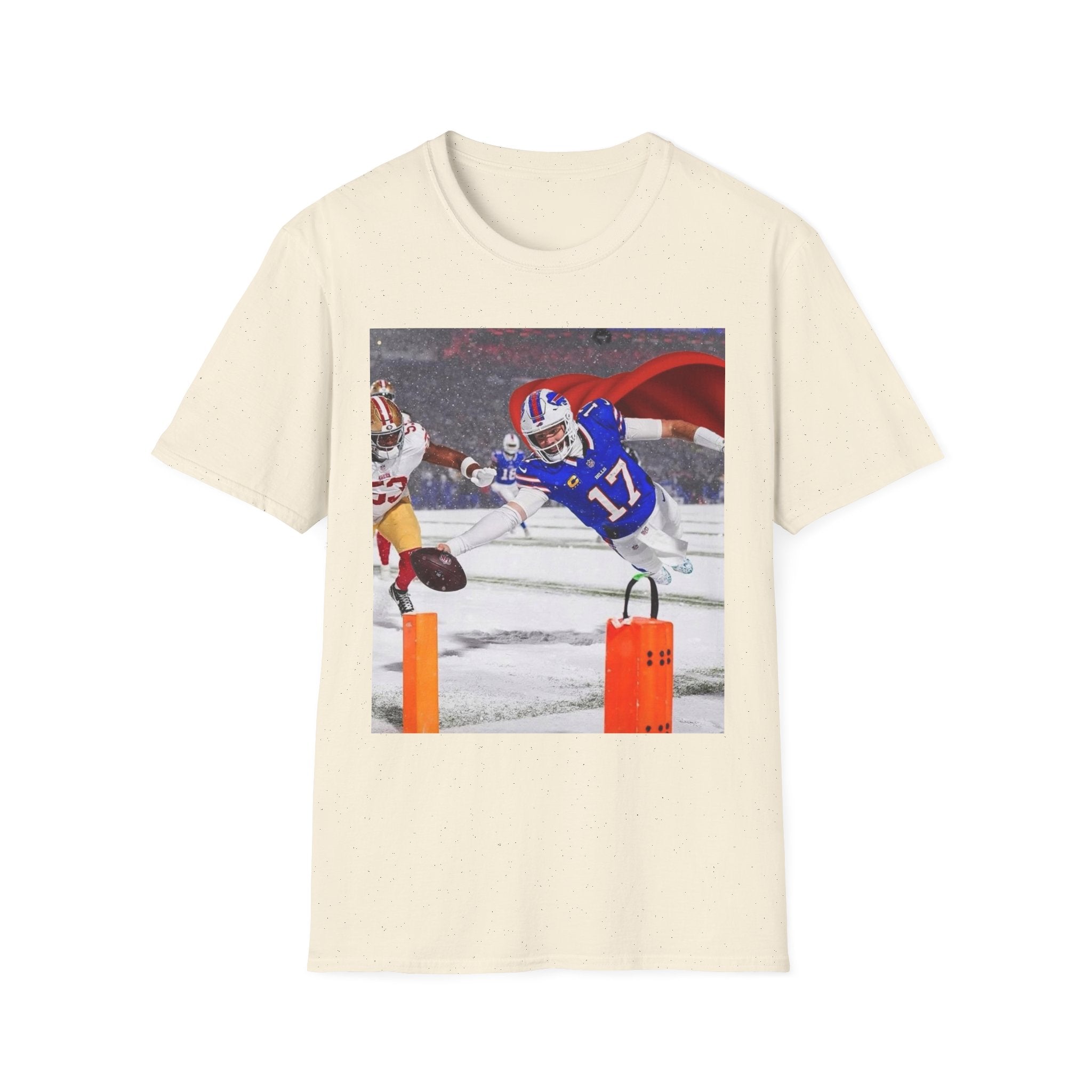 Football Superhero T-Shirt — Buffalo #17 Dive Play Graphic Tee