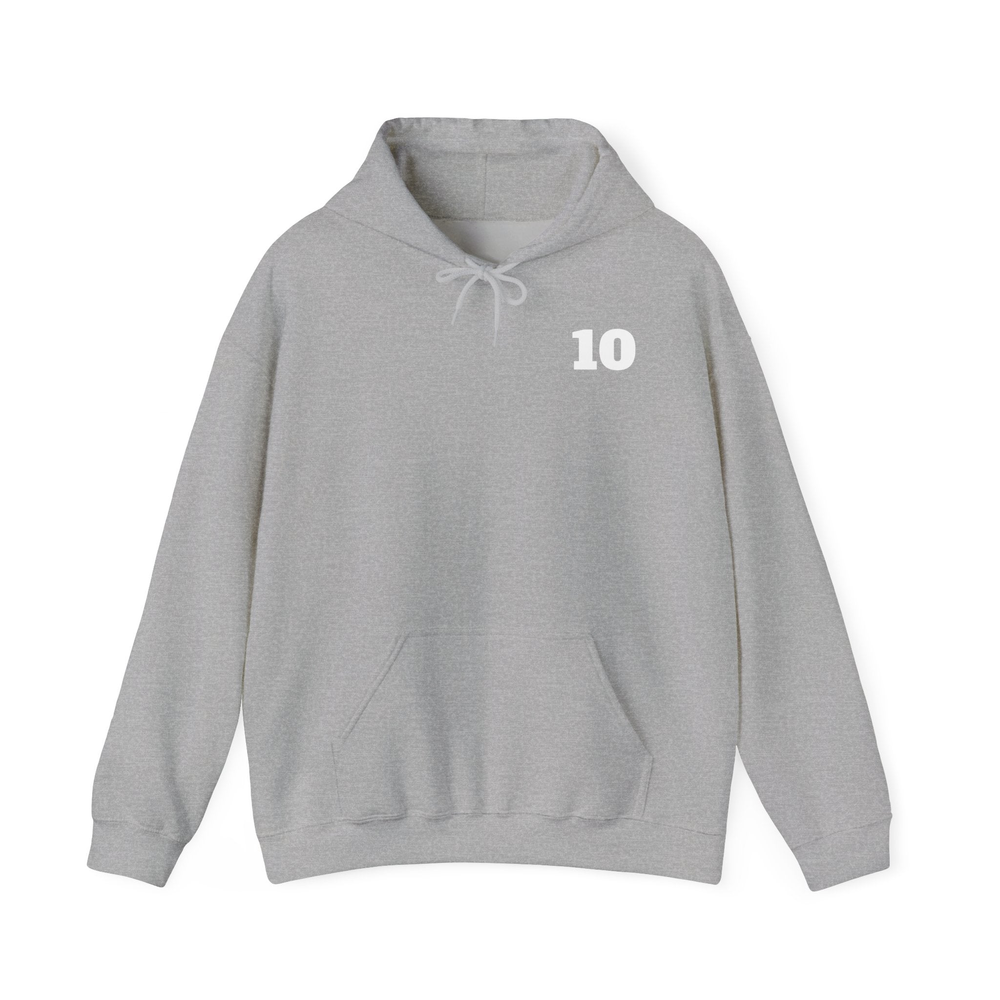 Personalized Number 10 Hoodie — Custom Name Sports Jersey Style Hooded Sweatshirt