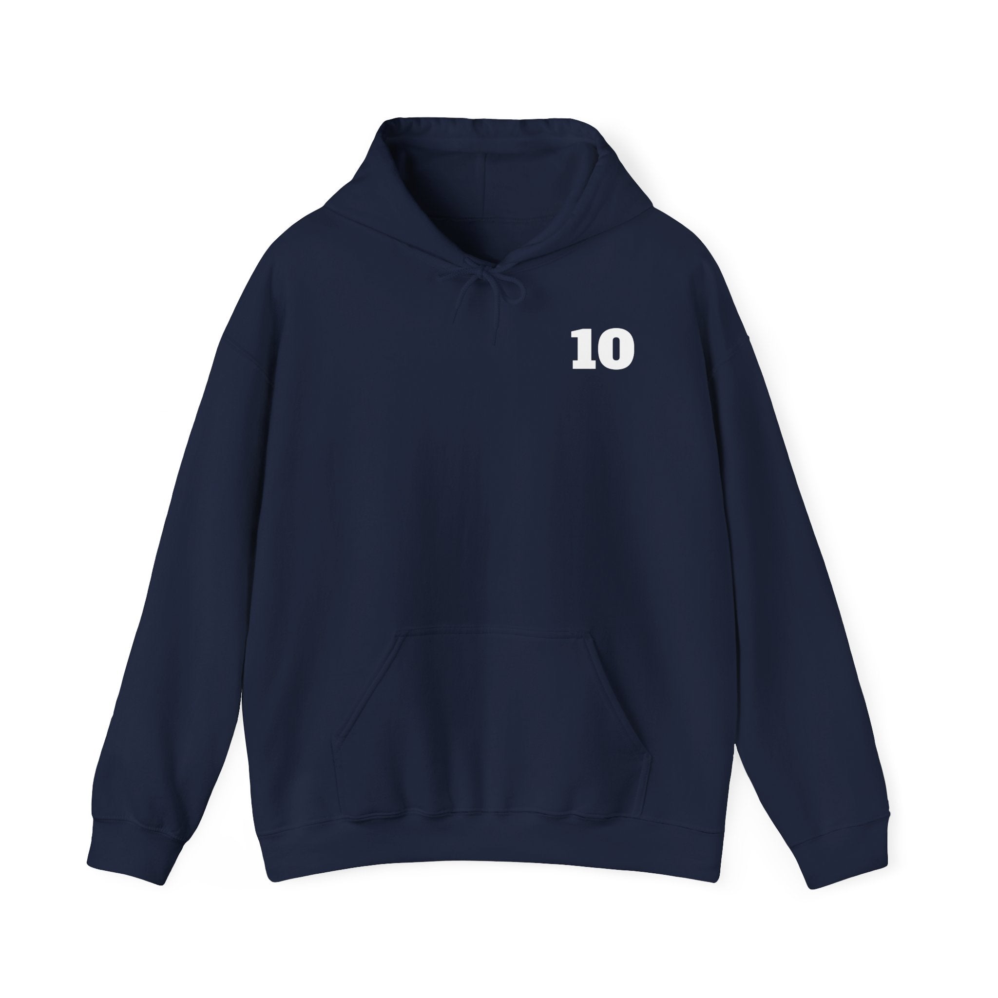 Personalized Number 10 Hoodie — Custom Name Sports Jersey Style Hooded Sweatshirt