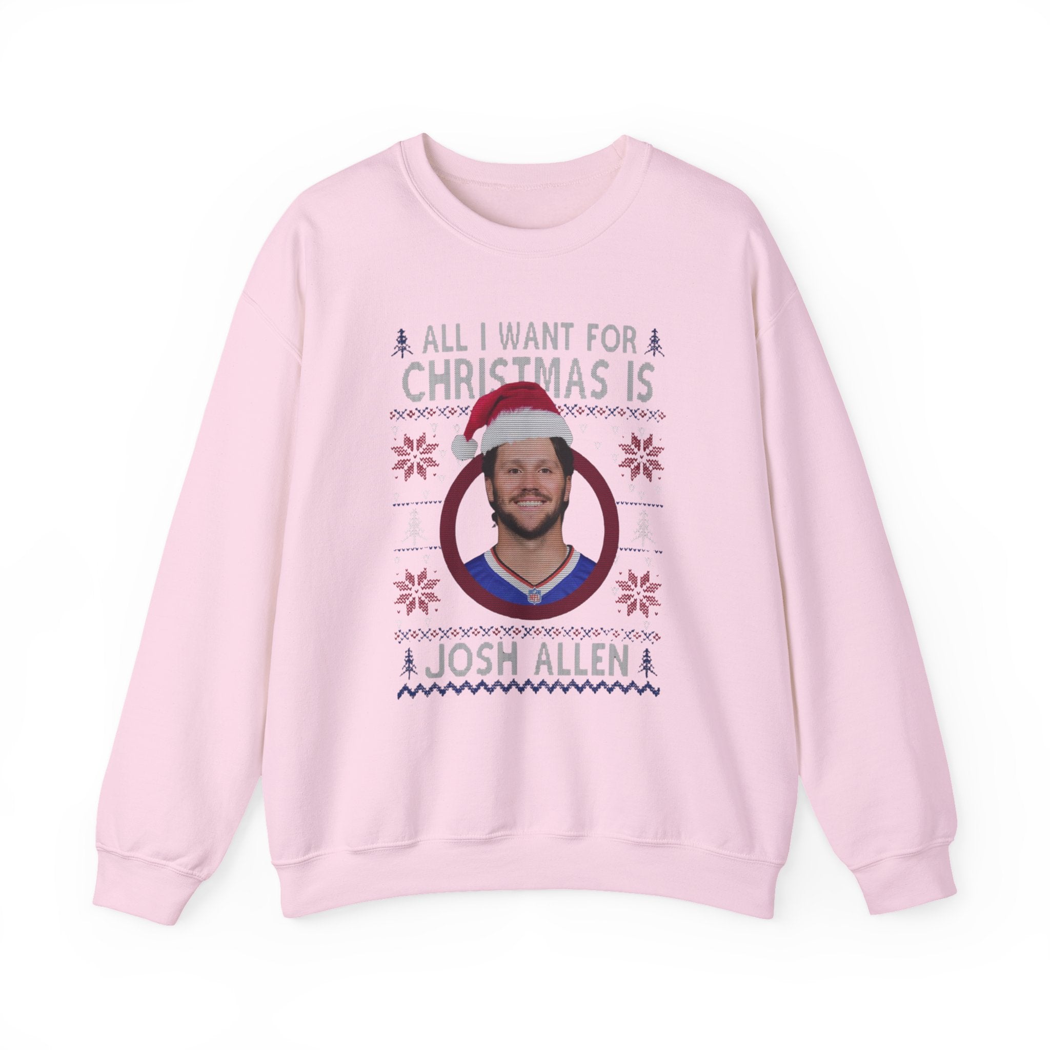 Josh Allen Christmas Sweatshirt — "All I Want for Christmas Is Josh Allen" Holiday Crewneck