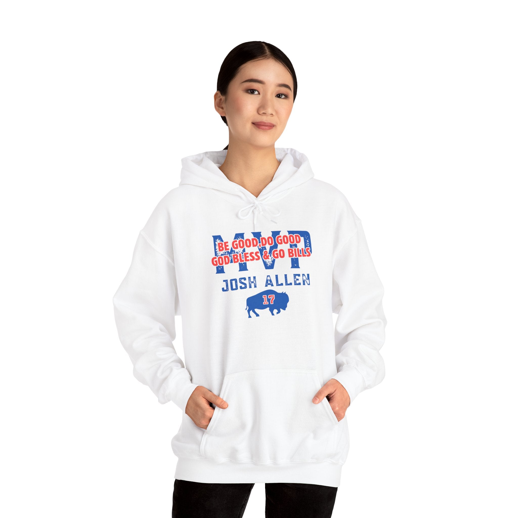 Josh Allen Buffalo Bills Hoodie — "Be Good, Do Good, God Bless & Go Bills" Football Hoodie