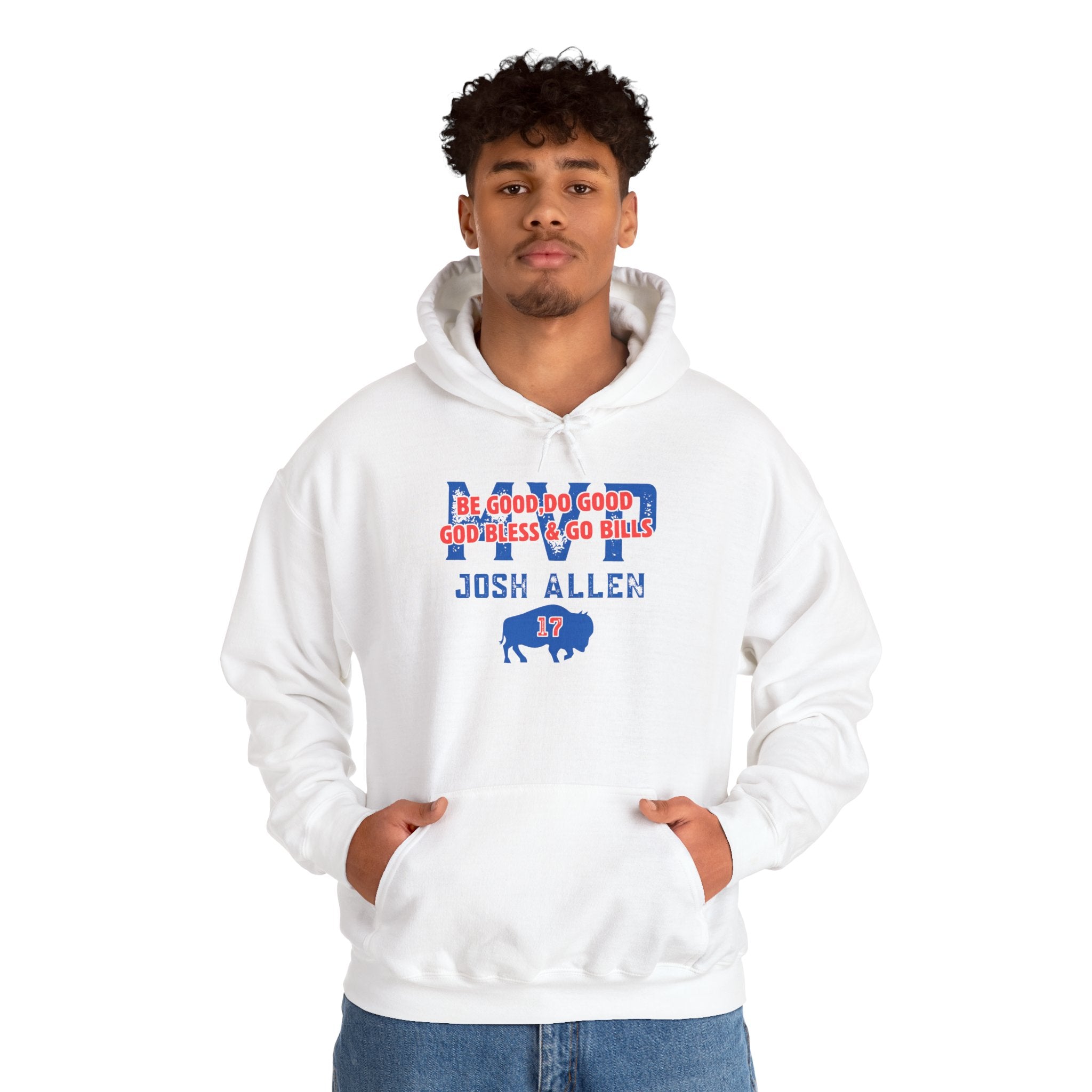 Josh Allen Buffalo Bills Hoodie — "Be Good, Do Good, God Bless & Go Bills" Football Hoodie