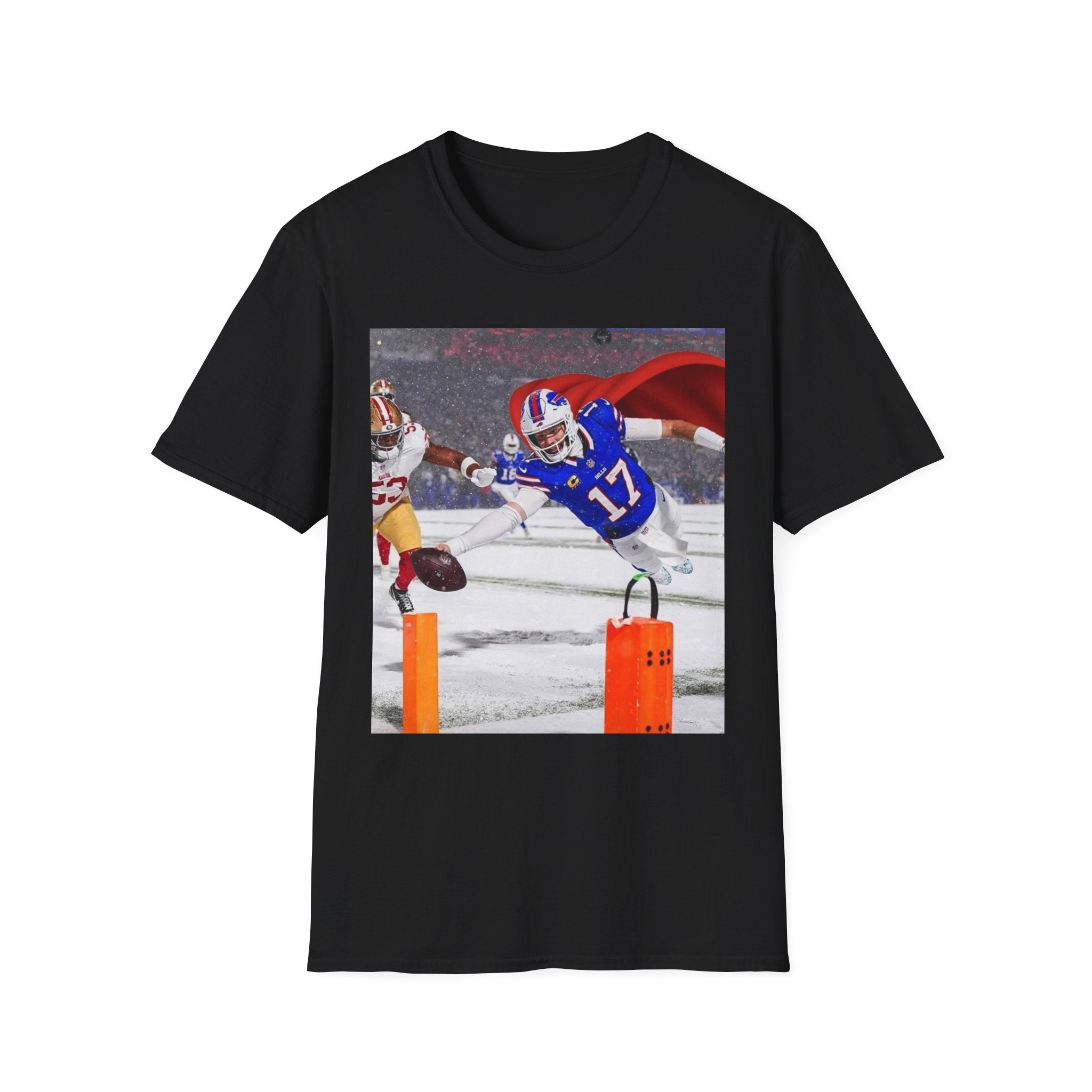 Football Superhero T-Shirt — Buffalo #17 Dive Play Graphic Tee