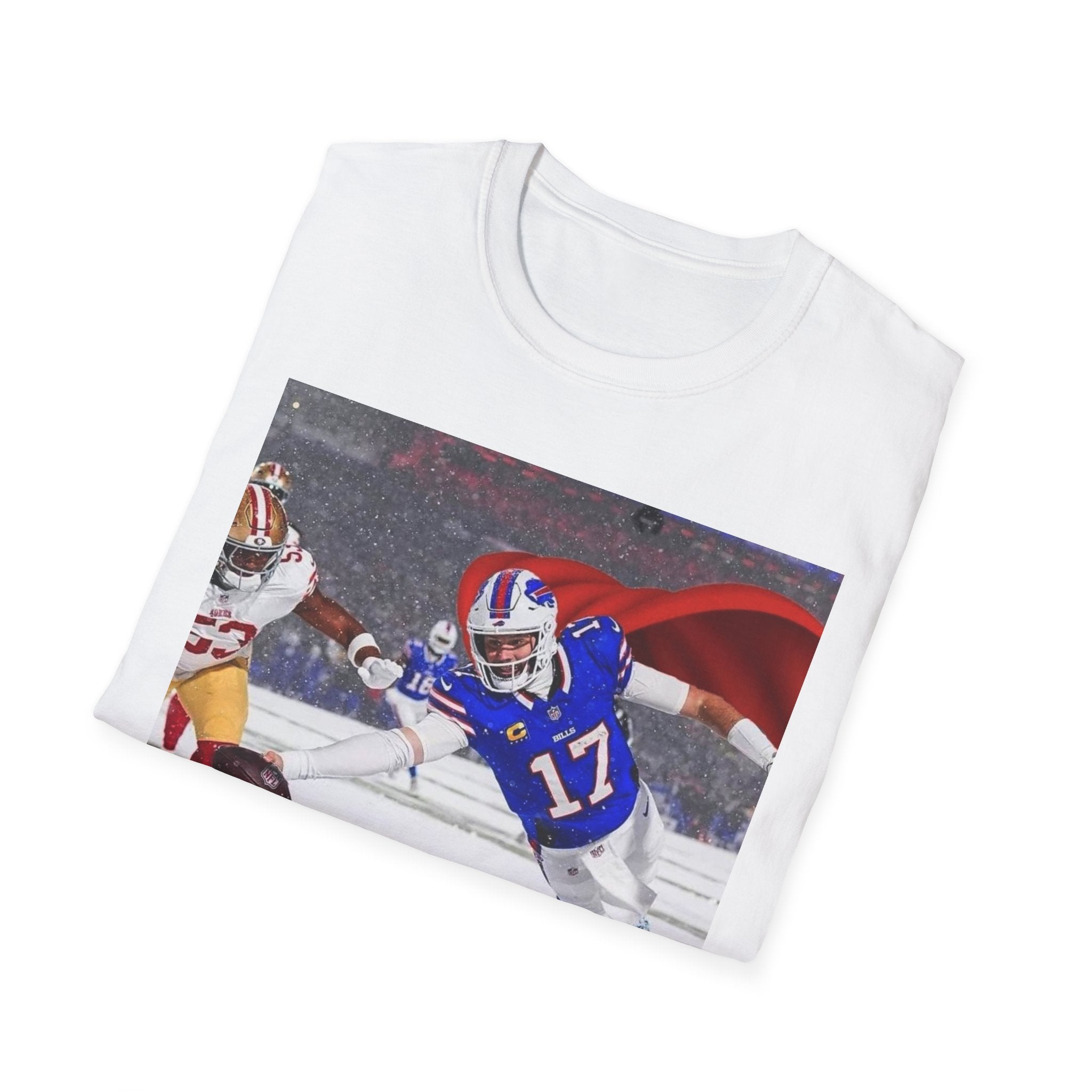 Football Superhero T-Shirt — Buffalo #17 Dive Play Graphic Tee