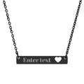 Engravable Cutout Heart Bar Necklace — Personalized Name & Message Jewelry
